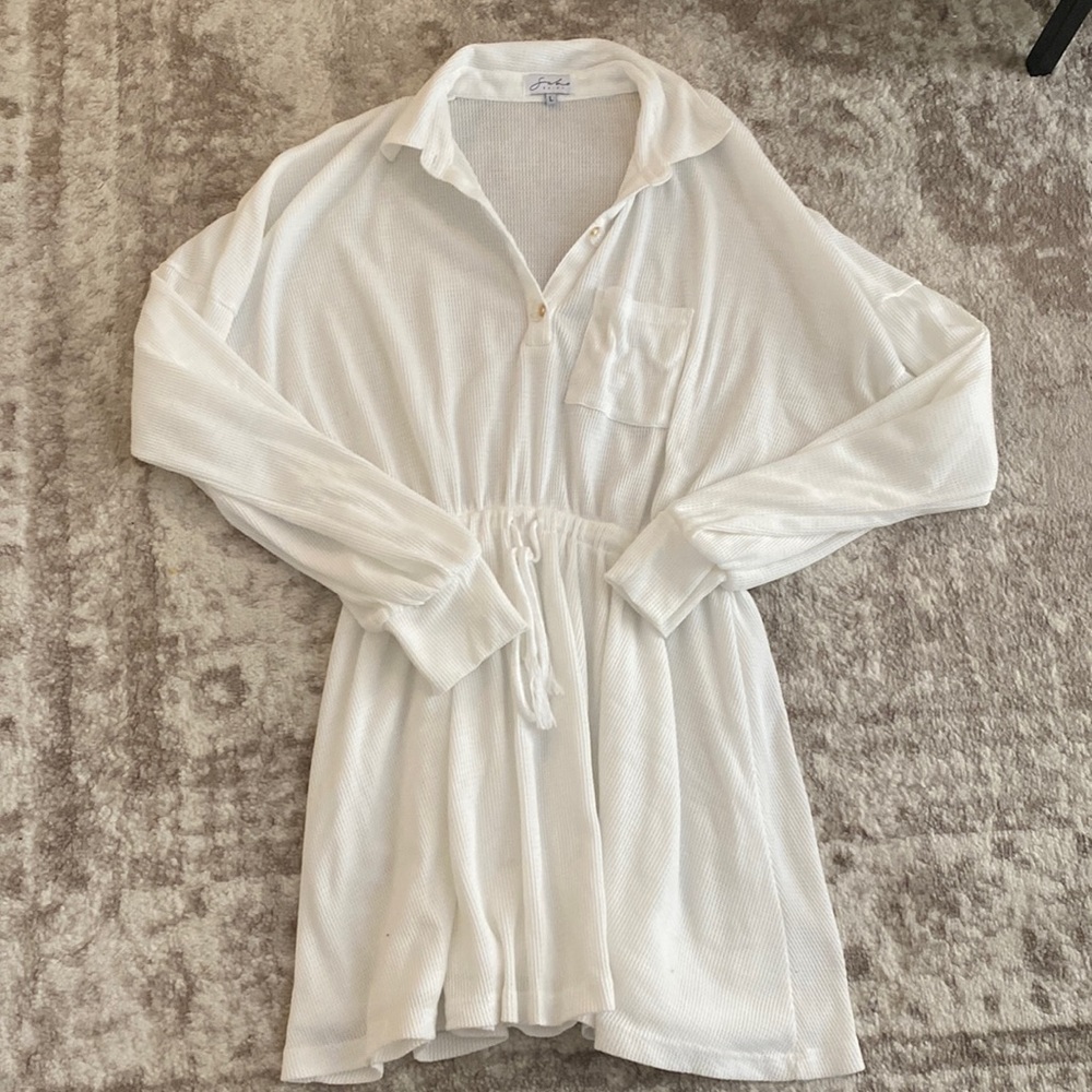 Sabo Skirt White Knit Long Sleeve Dress